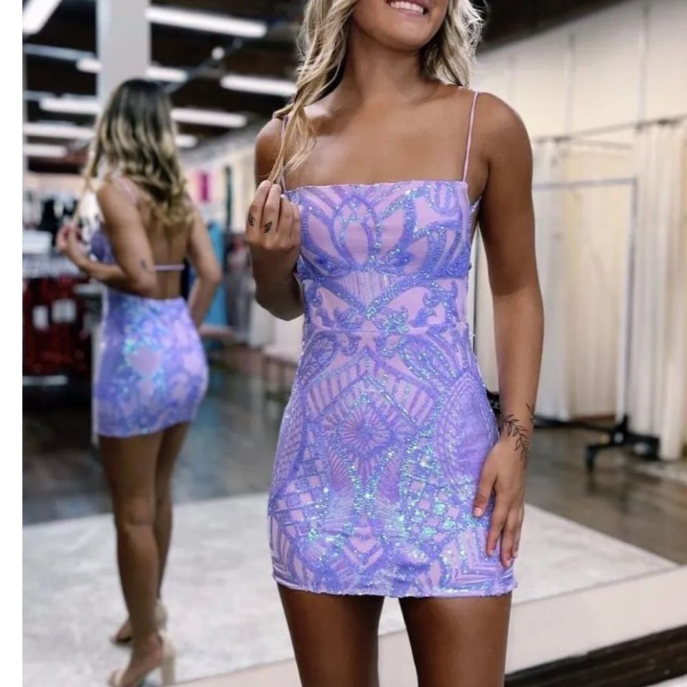 Purple and Blue Mini Berlinnova Dress size 6, NWT.